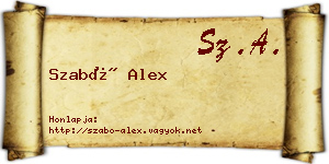 Szabó Alex névjegykártya
