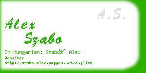alex szabo business card