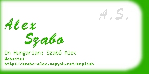 alex szabo business card